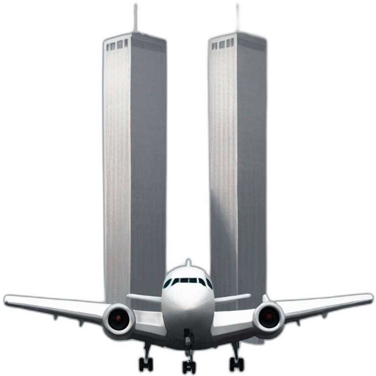 twin towers with a plane emoji