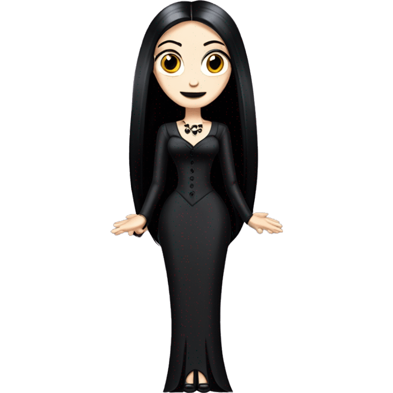 teen Morticia Addams,cute,showing off, show full body, accessories  emoji