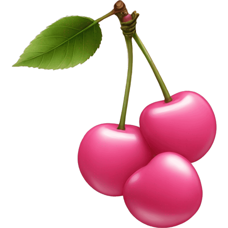 2 cherries light pink with gloss emoji