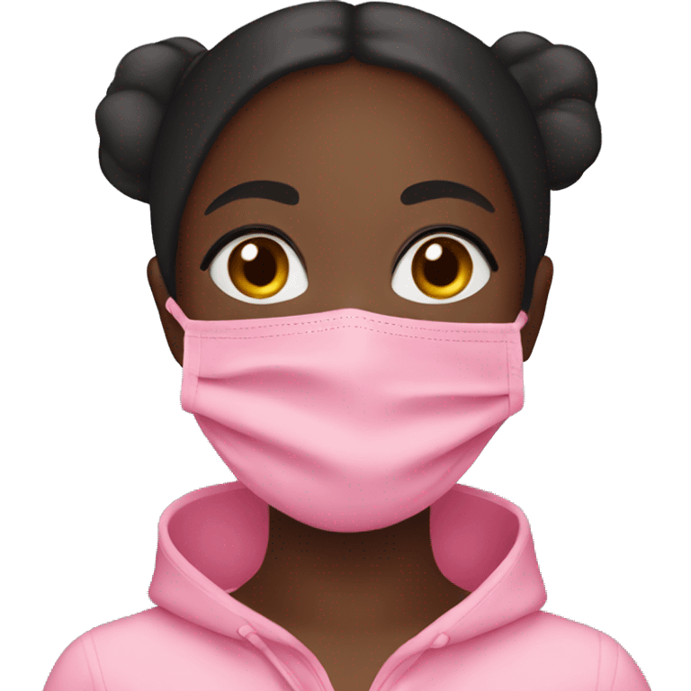 black Girl doing pink facemask emoji