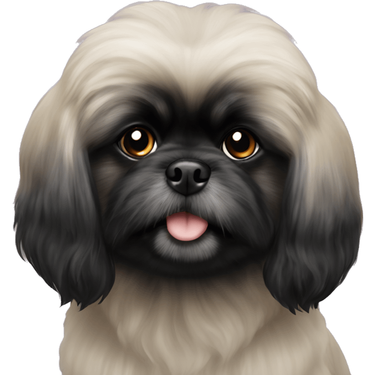 Pekingese poodle black emoji