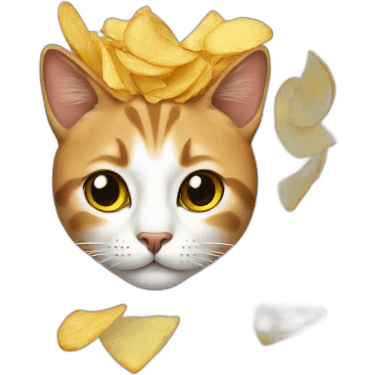 Cat with chips on the head emoji