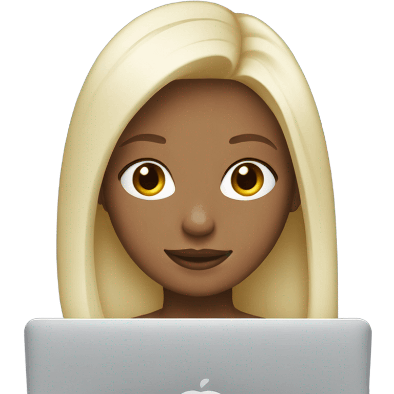 platinum-blonde-girl-with-macbook emoji