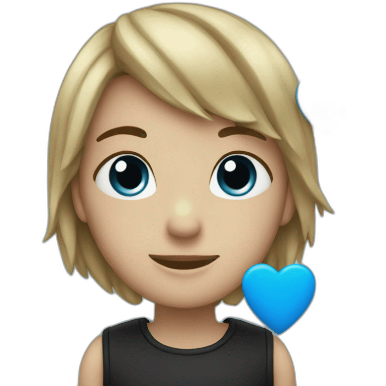 Blue And Black Color Heart emoji