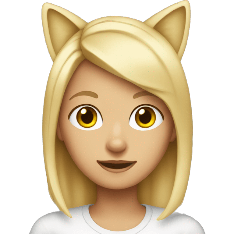 Blonde girl wearing cat’s ears  emoji