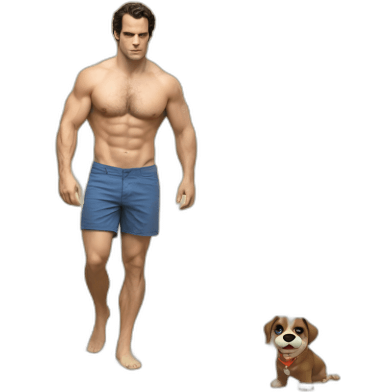 henry cavill in the beach wearing a shorts emoji