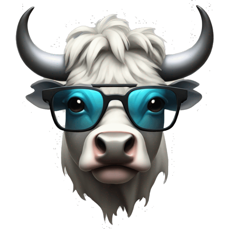 Cyberpunk bull in glasses  emoji