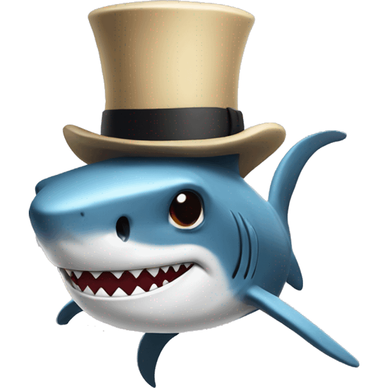 shark with tophat emoji