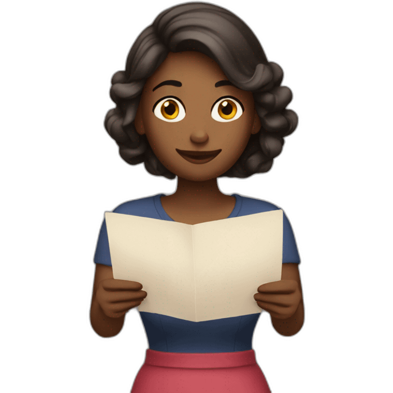 women reading love letter emoji