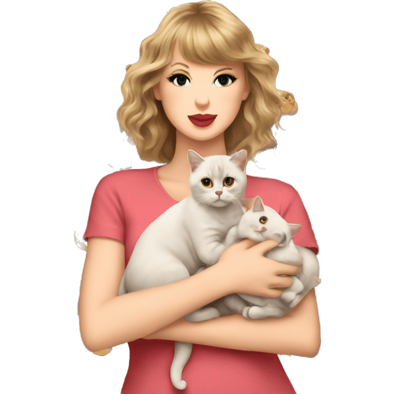 Taylor swift holding Scottish fold cats  emoji