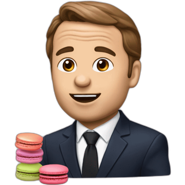 Macron qui mange des macarons emoji