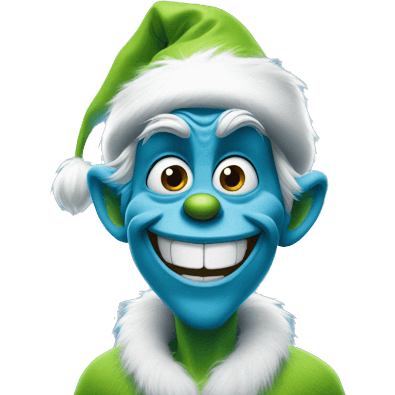 Blue smirking grinch emoji