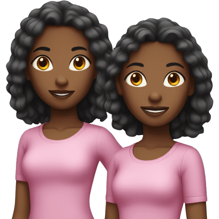 two black teenage twin girls emoji