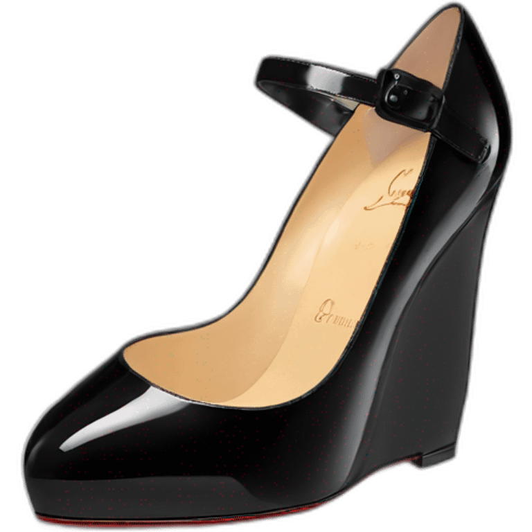 One WEDGE heel LOUBOUTIN black PATENT emoji