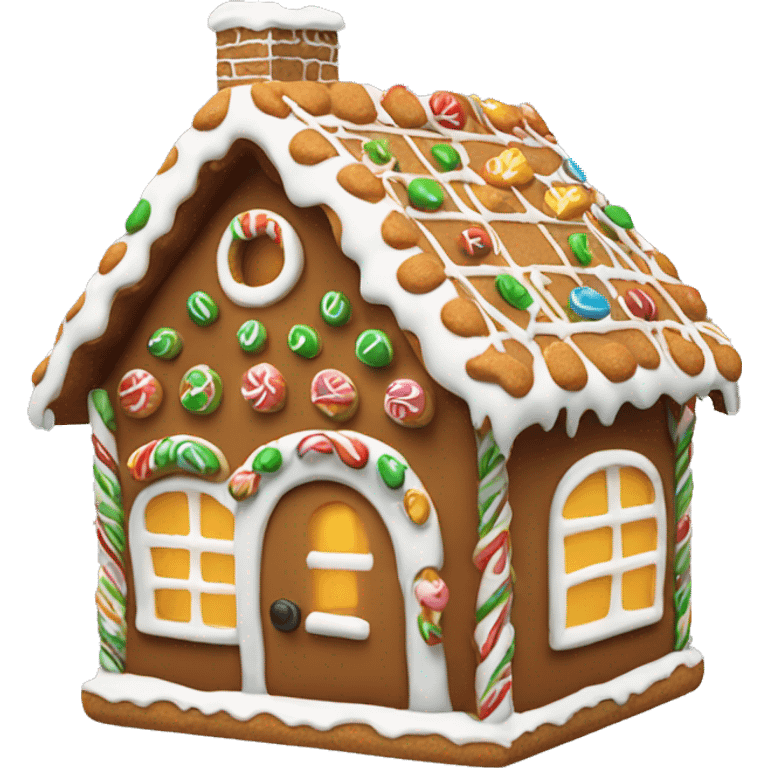 gingerbreadhouse with white roof out of sugar emoji