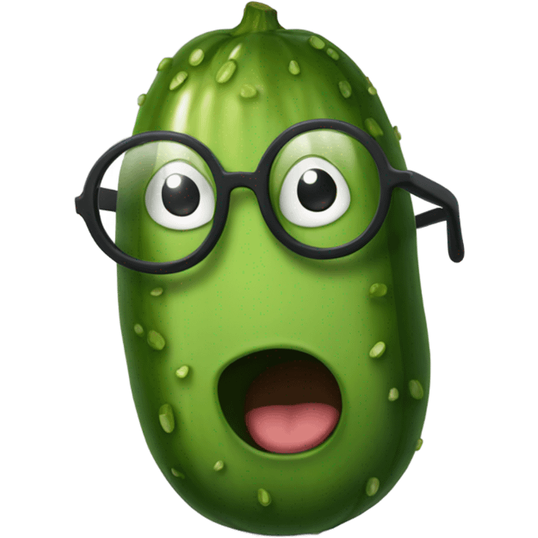 Pickle with glasses emoji