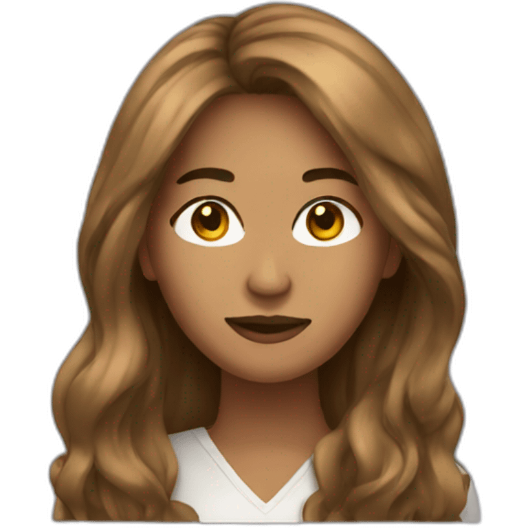 woman tan skin long hair on laptop emoji