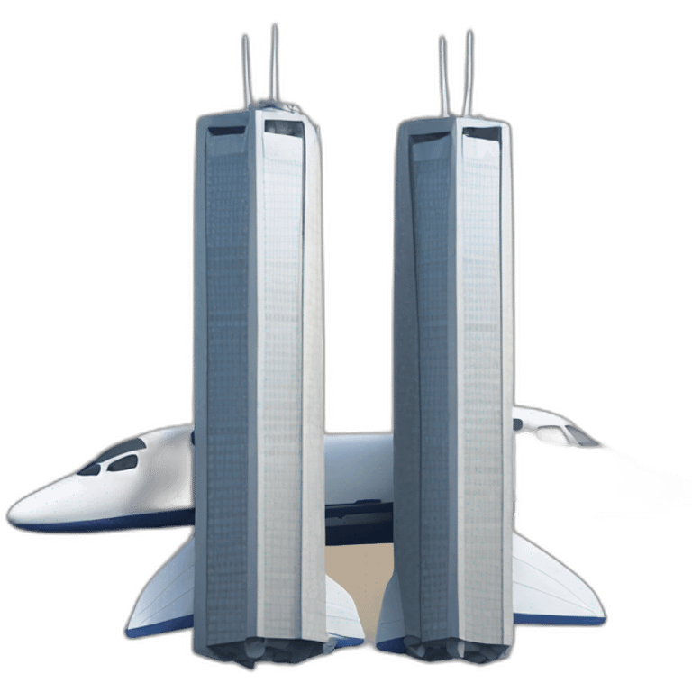 Plane and twin tower emoji