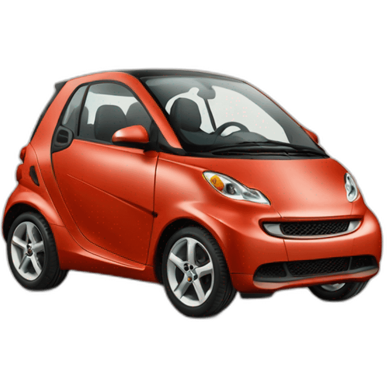 smart car made out of a tomato emoji