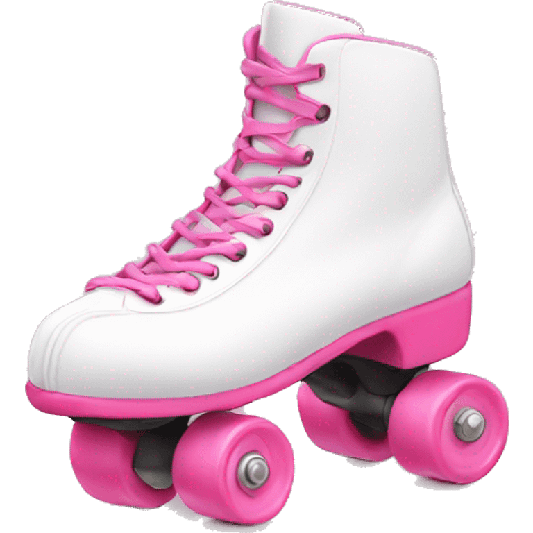 Pink and white roller skates  emoji