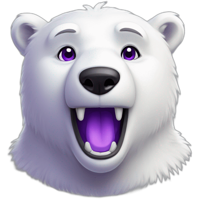 Happy Male Anthro polar bear purple eyes emoji