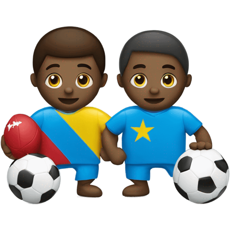 Dr Congo and Somalia flag playing football  emoji