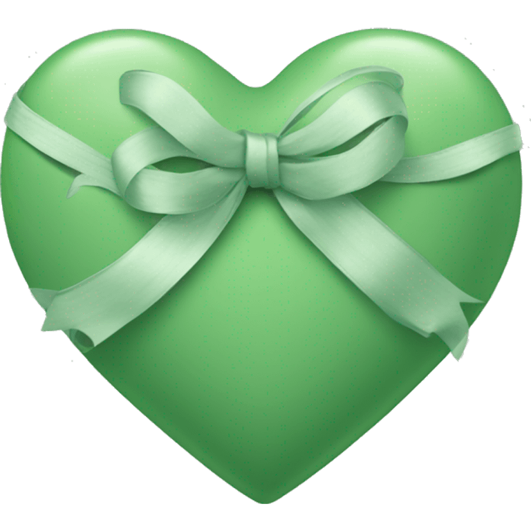 sage green heart with ribbon  emoji