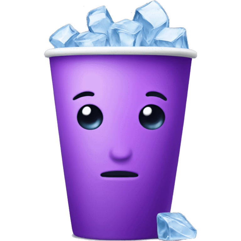 Cup with purple lean in it and ice emoji