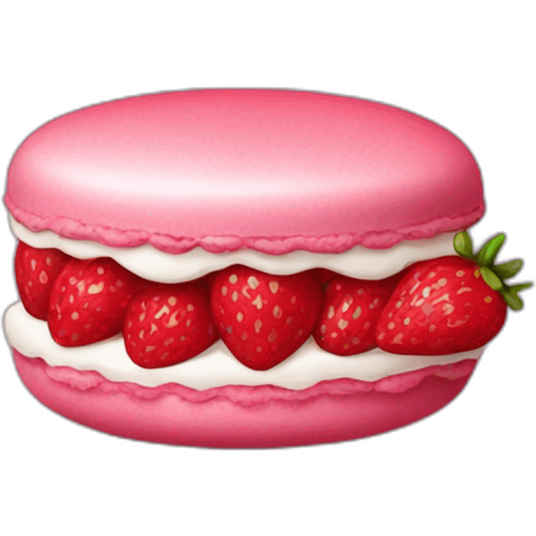 Strawberry macaroon emoji