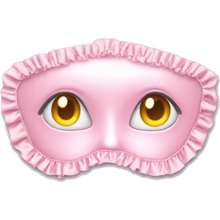 Light pink Frilly satin bedtime mask emoji