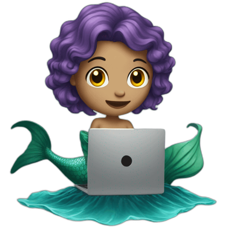 mermaid holding computer emoji