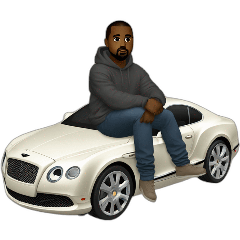 kanye west sitting on bentley emoji