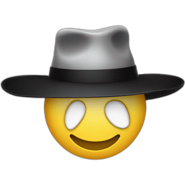 smiley face with a black hat emoji