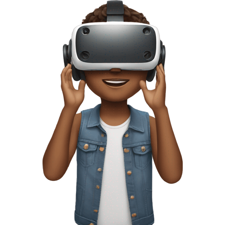 Kid wearing VR headset emoji