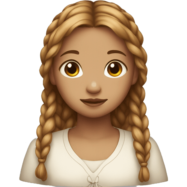 girl with light brown braids  praying  emoji