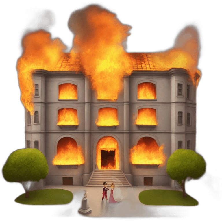 Wedding Of the Building is Burning on Fire emoji