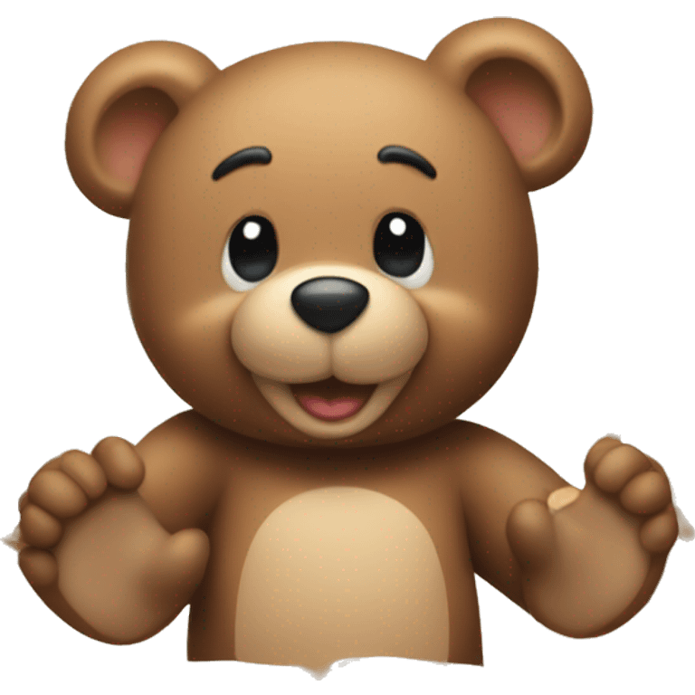 teddy bear with Mickey emoji