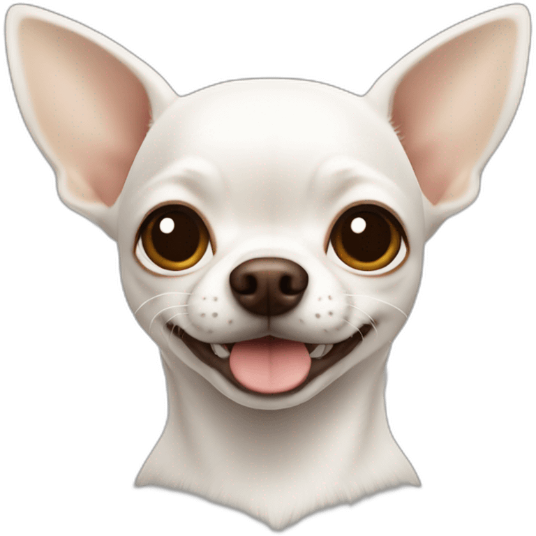 white chihuahua head with brown ears emoji