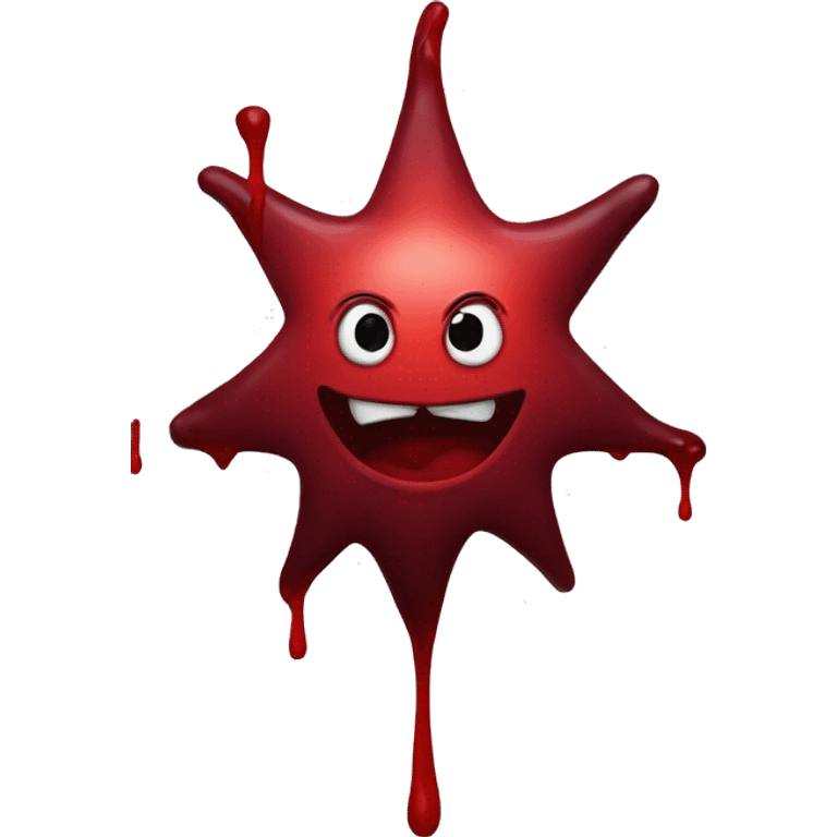 (bloody star emoji), vibrant red and dark crimson emoji