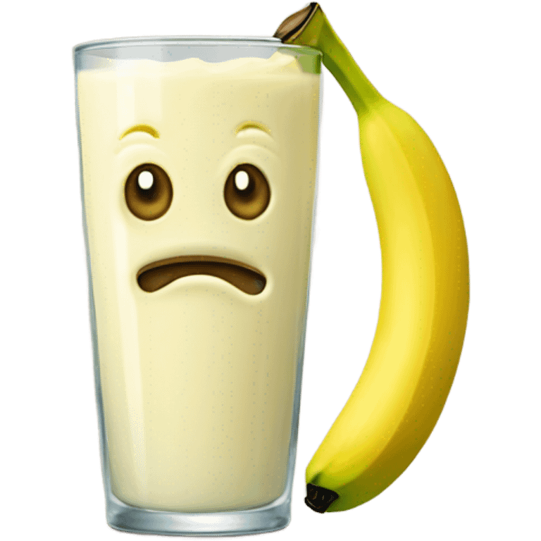 Banana taking while pistachio milk while honking emoji