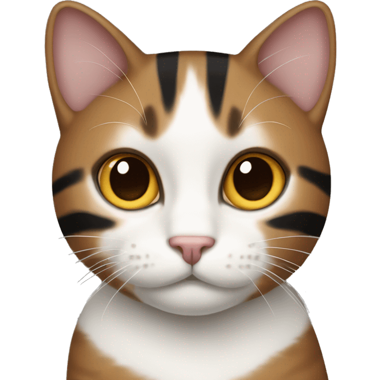 Brown white and black striped cat emoji