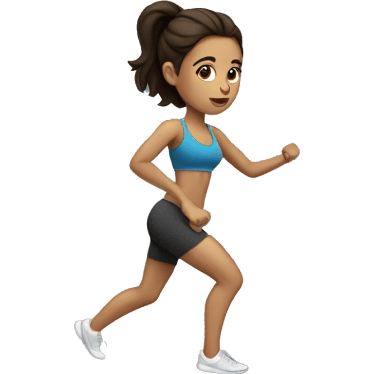 Brunette girl working out  emoji