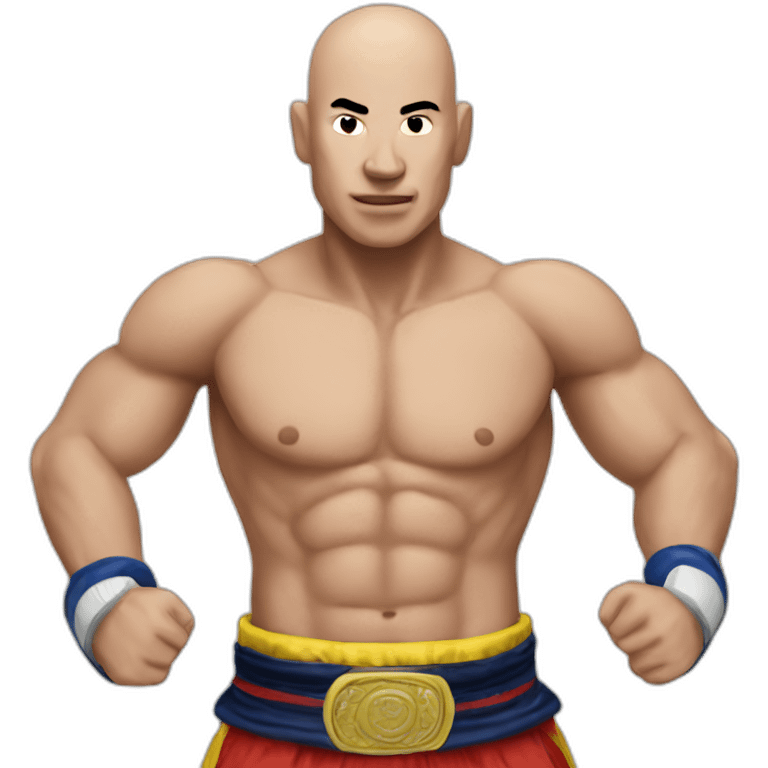 Bald man muay thai emoji