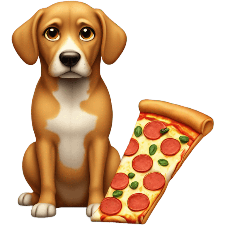 Pizza with a dog emoji