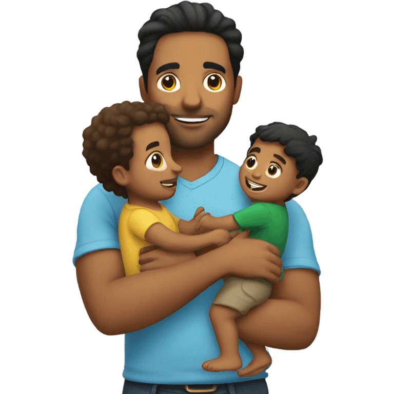 latin man holding a toddler boy emoji