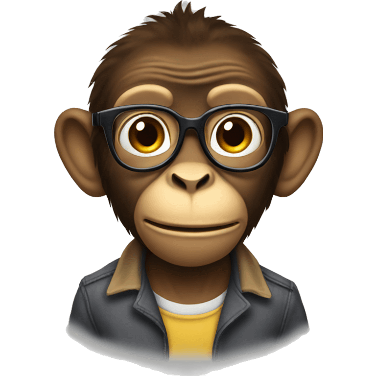 Nerdy monkey emoji