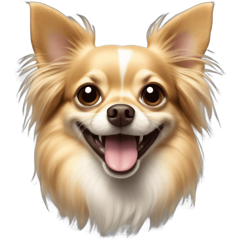 Long hair chihuahua smiling emoji