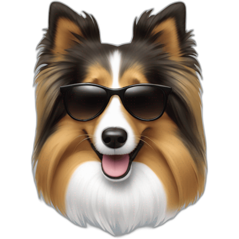 Sheltie with sunglasses emoji