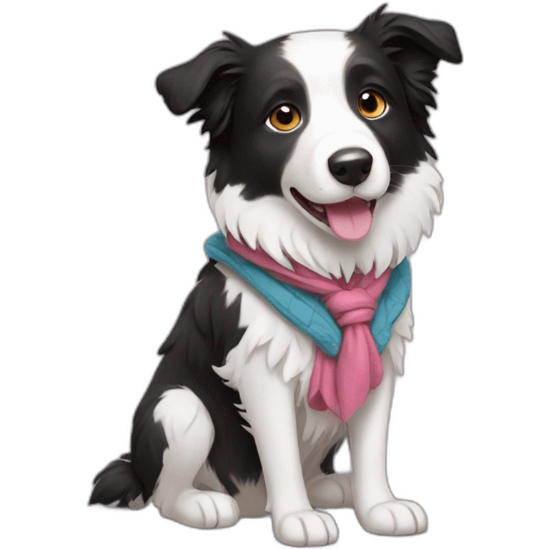 Border collie in clothes emoji