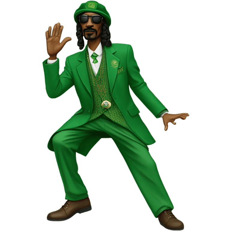 Snoop dog crip walking in Irish attire emoji